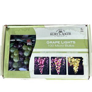 Kurt S. Adler Grape Cluster (5) Decorative String Lights 100 Micro Bulbs Indoor